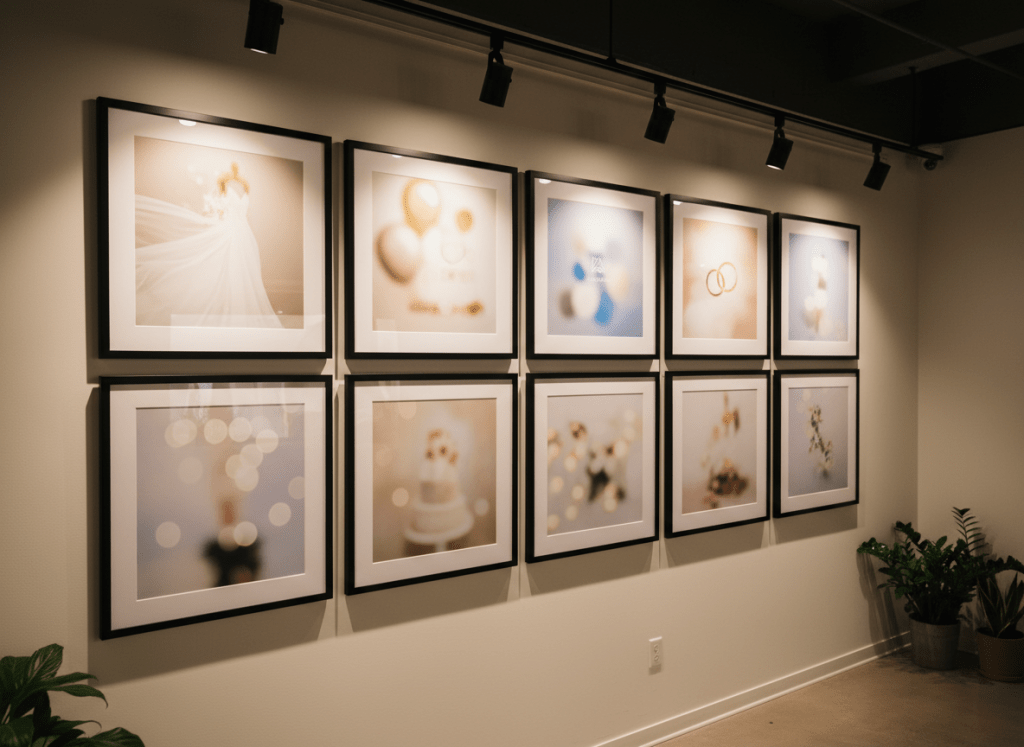 Framed portfolio gallery wall